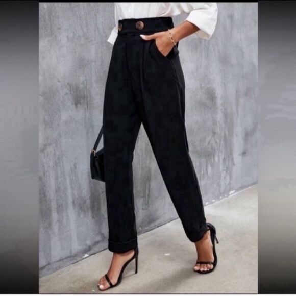 Elegant High Waist Button Detail Suit Pants Size XS - Picture 10 of 11